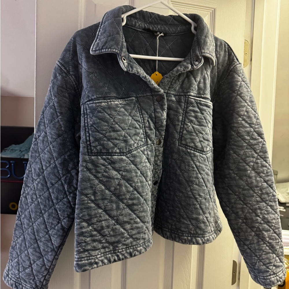 Jane and Delancey Quilted Denim Jacket